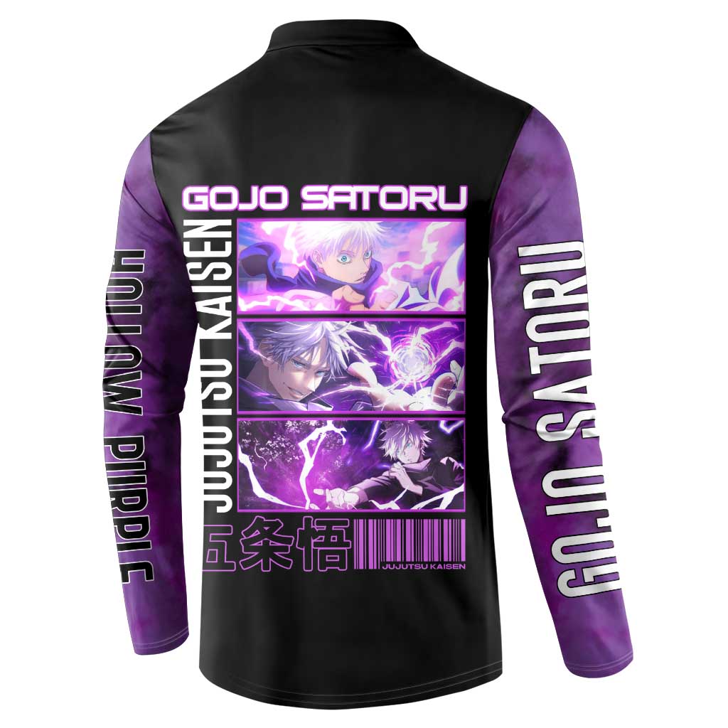 Gojo Satoru Hollow Purple Jujutsu Kaisen Button Sweatshirt Anime Style