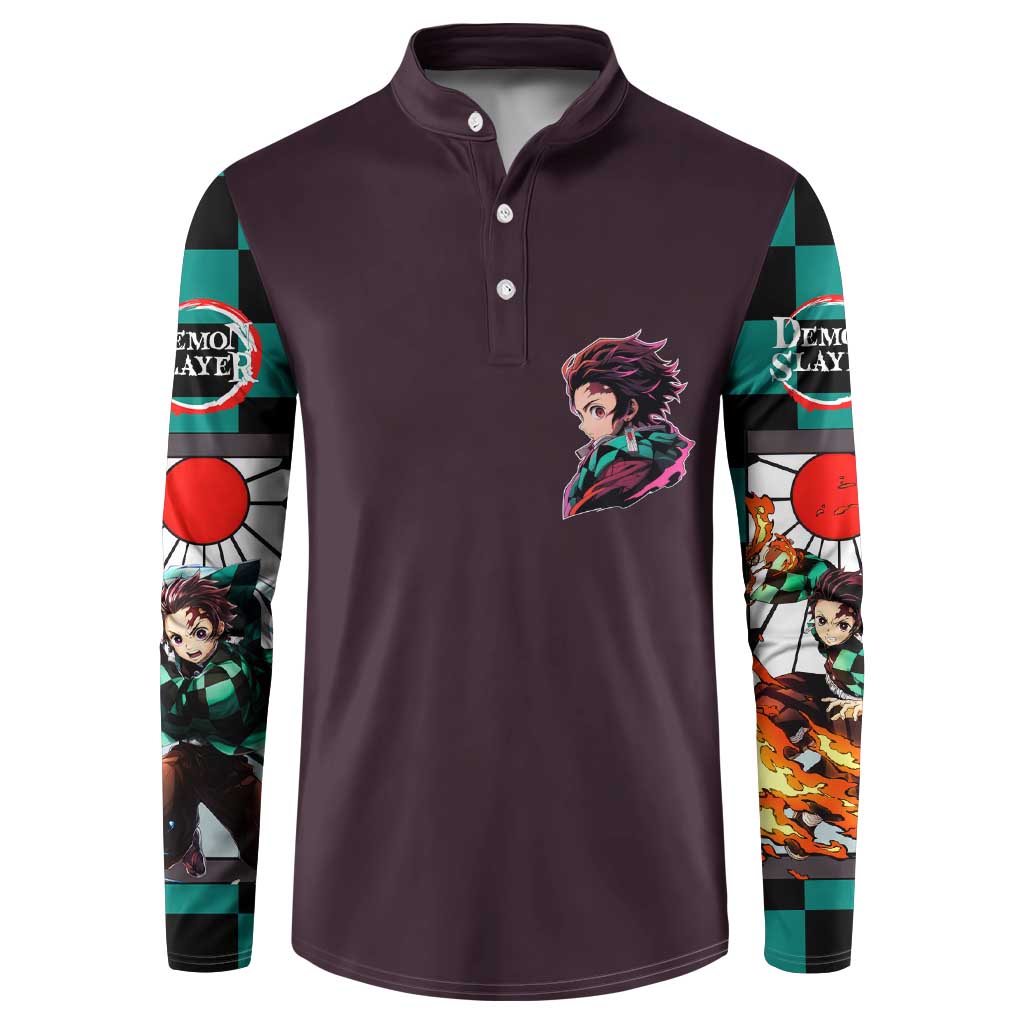Kamado Tanjiro Demon Slayer Button Sweatshirt Anime Style