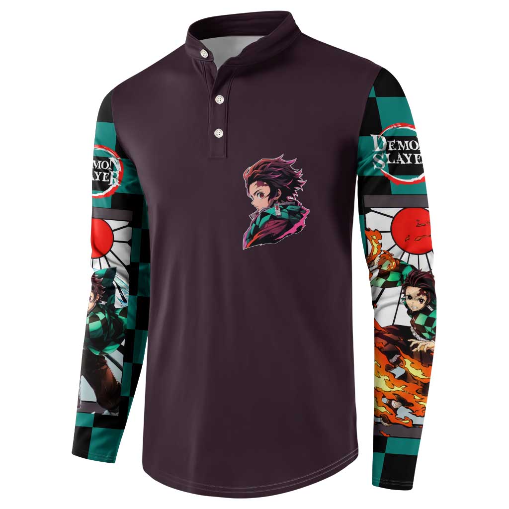 Kamado Tanjiro Demon Slayer Button Sweatshirt Anime Style