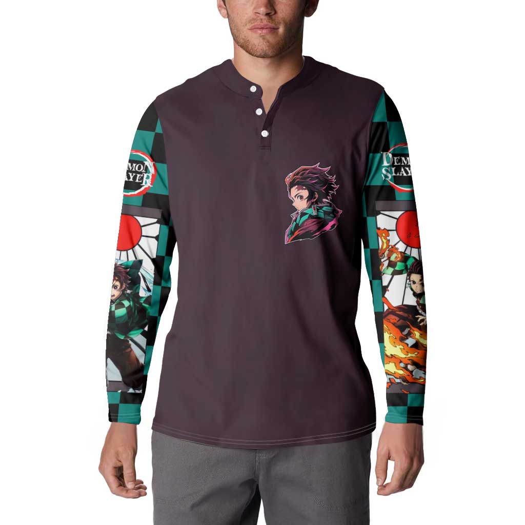 Kamado Tanjiro Demon Slayer Button Sweatshirt Anime Style