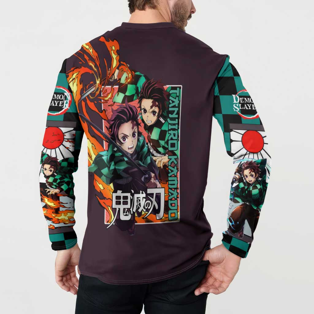 Kamado Tanjiro Demon Slayer Button Sweatshirt Anime Style