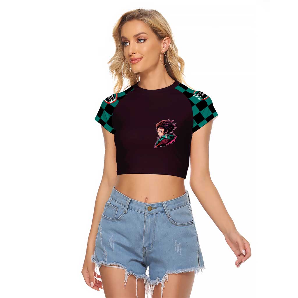 Kamado Tanjiro Demon Slayer Raglan Cropped T Shirt Anime Style