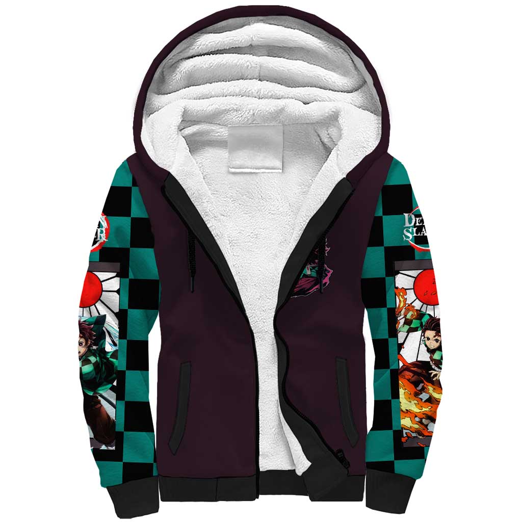 Kamado Tanjiro Demon Slayer Sherpa Hoodie Anime Style