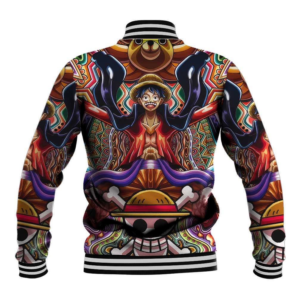 Trippy Monkey D. Luffy One Piece Baseball Jacket Anime Mix Hippie Style