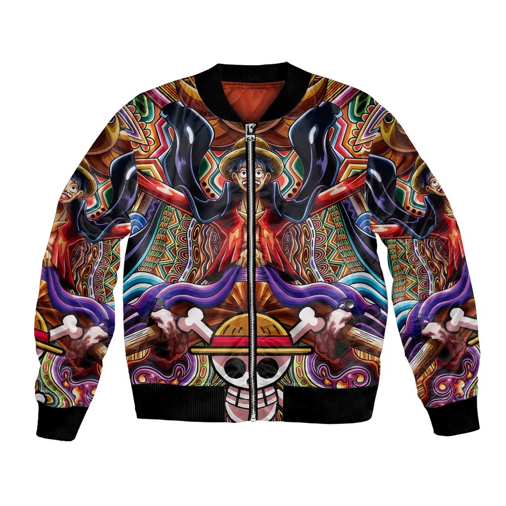 Trippy Monkey D. Luffy One Piece Bomber Jacket Anime Mix Hippie Style