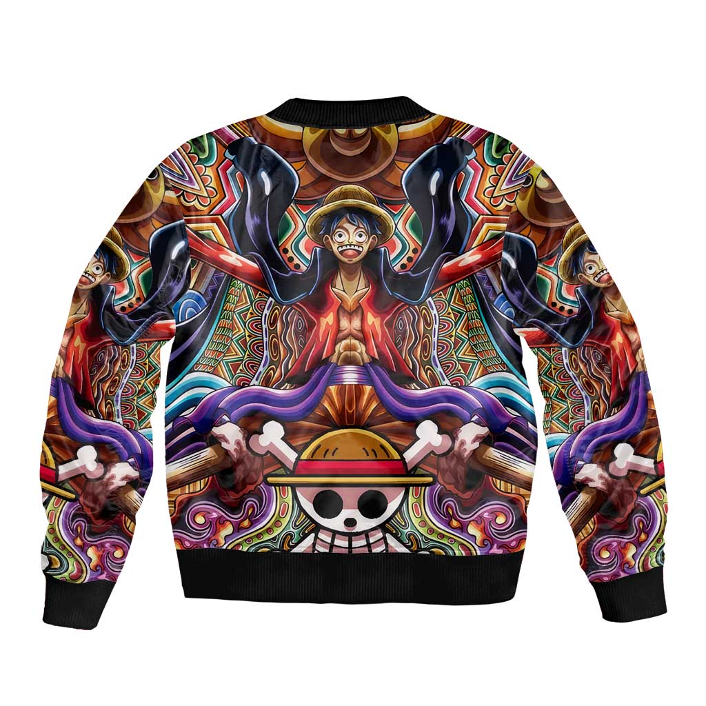 Trippy Monkey D. Luffy One Piece Bomber Jacket Anime Mix Hippie Style
