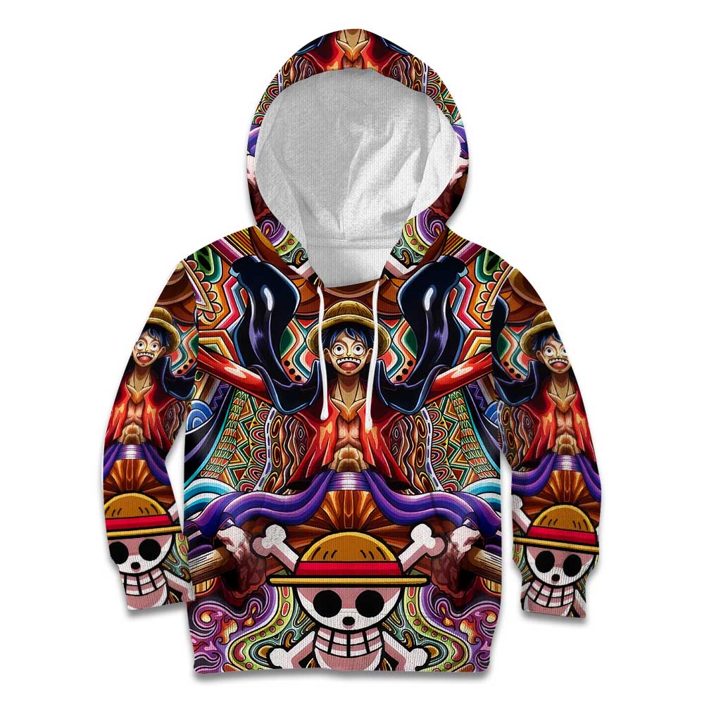 Trippy Monkey D. Luffy One Piece Kid Hoodie Anime Mix Hippie Style