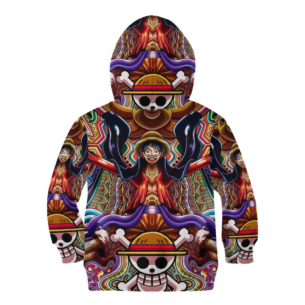 Trippy Monkey D. Luffy One Piece Kid Hoodie Anime Mix Hippie Style