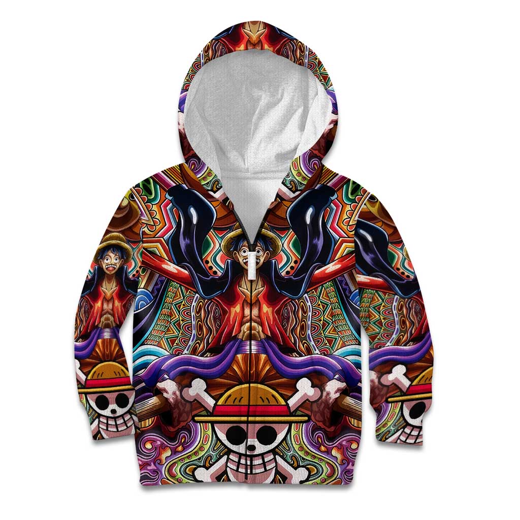 Trippy Monkey D. Luffy One Piece Kid Hoodie Anime Mix Hippie Style