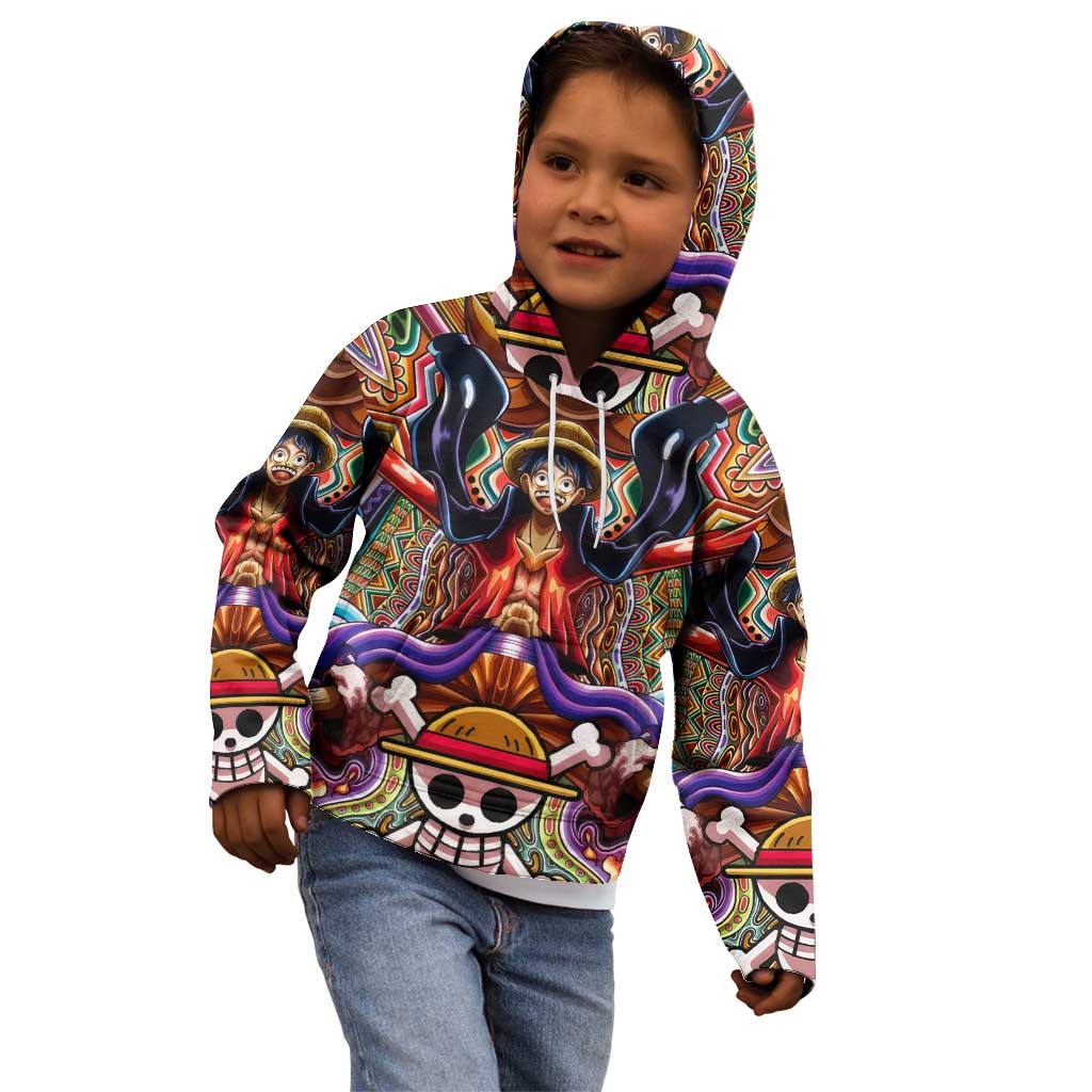 Trippy Monkey D. Luffy One Piece Kid Hoodie Anime Mix Hippie Style
