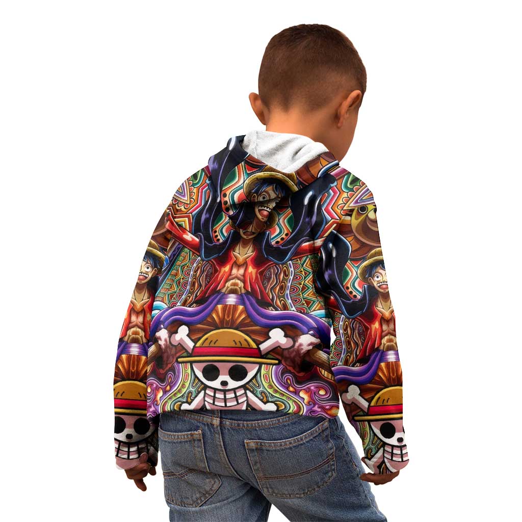 Trippy Monkey D. Luffy One Piece Kid Hoodie Anime Mix Hippie Style