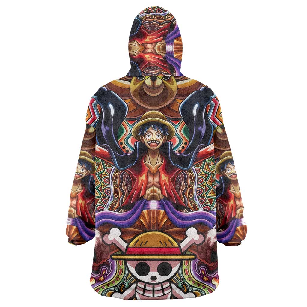 Trippy Monkey D. Luffy One Piece Wearable Blanket Hoodie Anime Mix Hippie Style