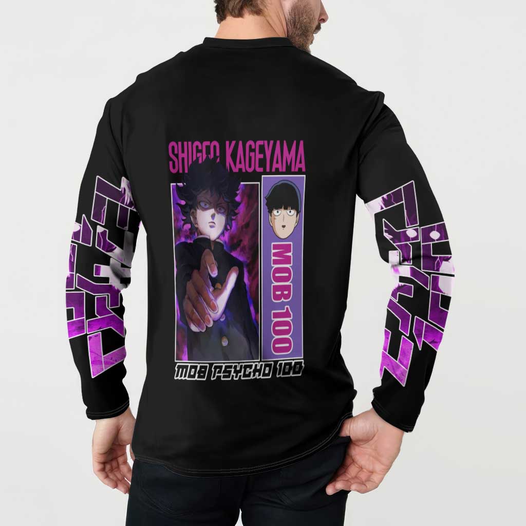 Shigeo Kageyama Mob Psycho 100 Button Sweatshirt Anime Style