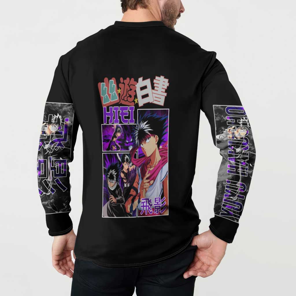 Hiei Yuyu Hakusho Button Sweatshirt Anime Style