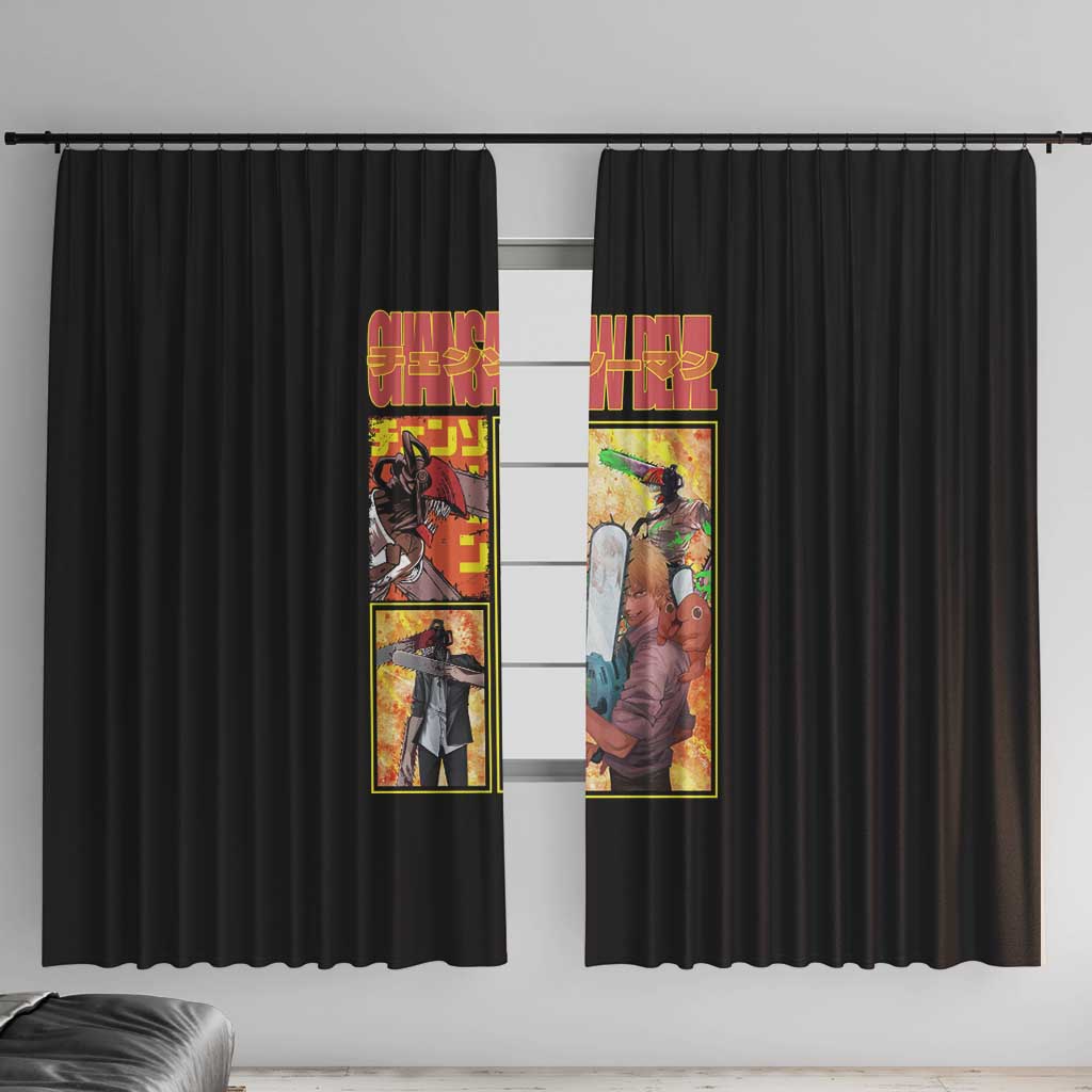 Denji Chainsaw Man Window Curtain Anime Style