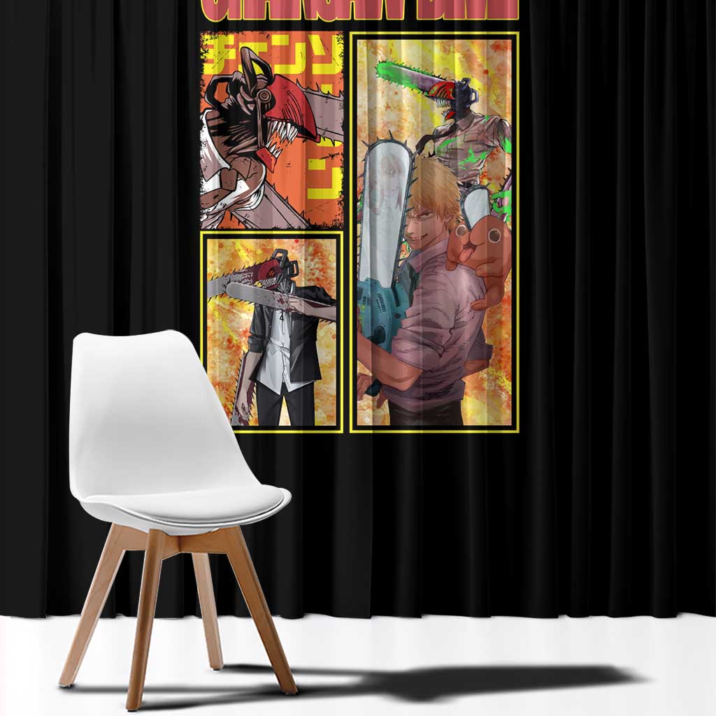 Denji Chainsaw Man Window Curtain Anime Style