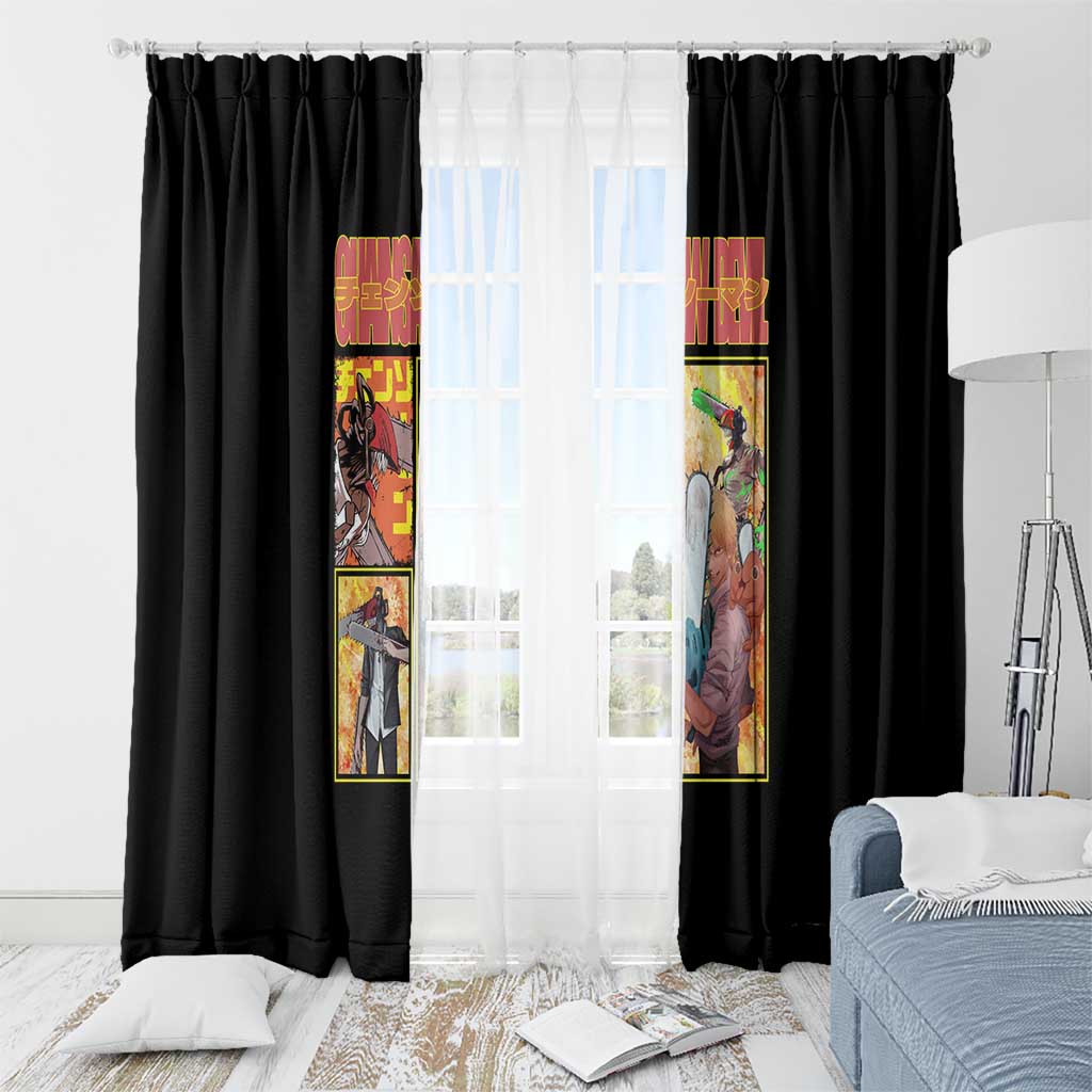Denji Chainsaw Man Window Curtain Anime Style