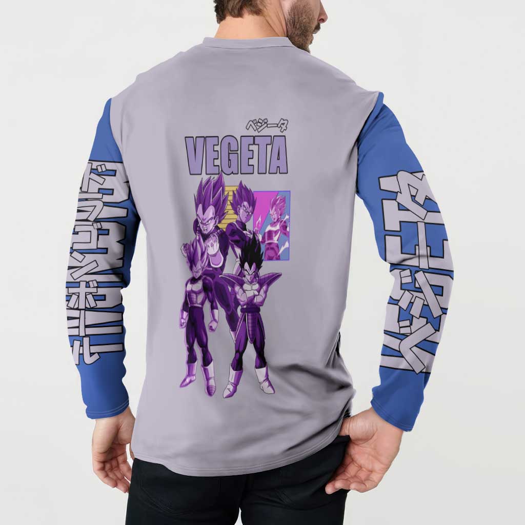 Vegeta Dragon Ball Z Button Sweatshirt Anime Style