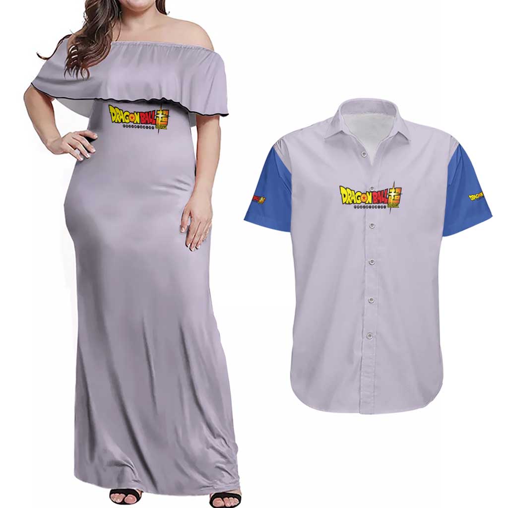 Vegeta Dragon Ball Z Couples Matching Off Shoulder Maxi Dress and Hawaiian Shirt Anime Style