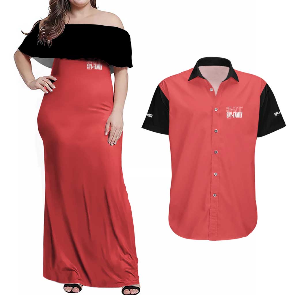 Yor Forger Spy x Family Couples Matching Off Shoulder Maxi Dress and Hawaiian Shirt Anime Style