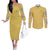 Cute Psyduck Poke Couples Matching Off The Shoulder Long Sleeve Dress and Long Sleeve Button Shirt Anime Style