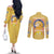 Cute Psyduck Poke Couples Matching Off The Shoulder Long Sleeve Dress and Long Sleeve Button Shirt Anime Style