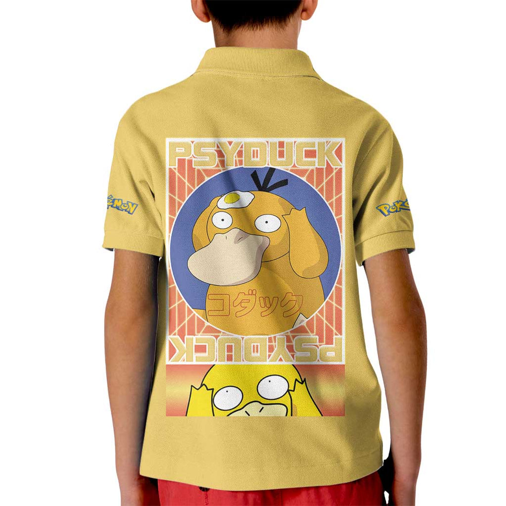 Cute Psyduck Poke Kid Polo Shirt Anime Style