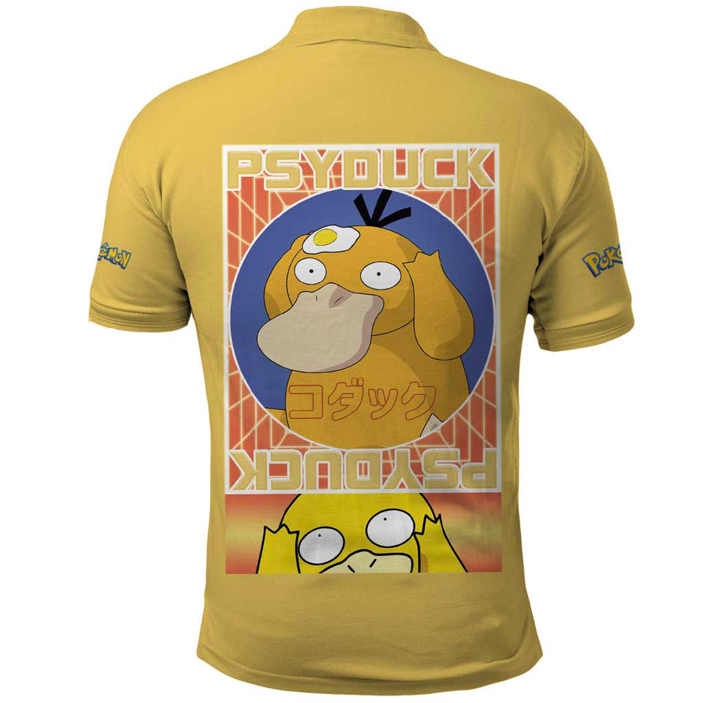 Cute Psyduck Poke Polo Shirt Anime Style