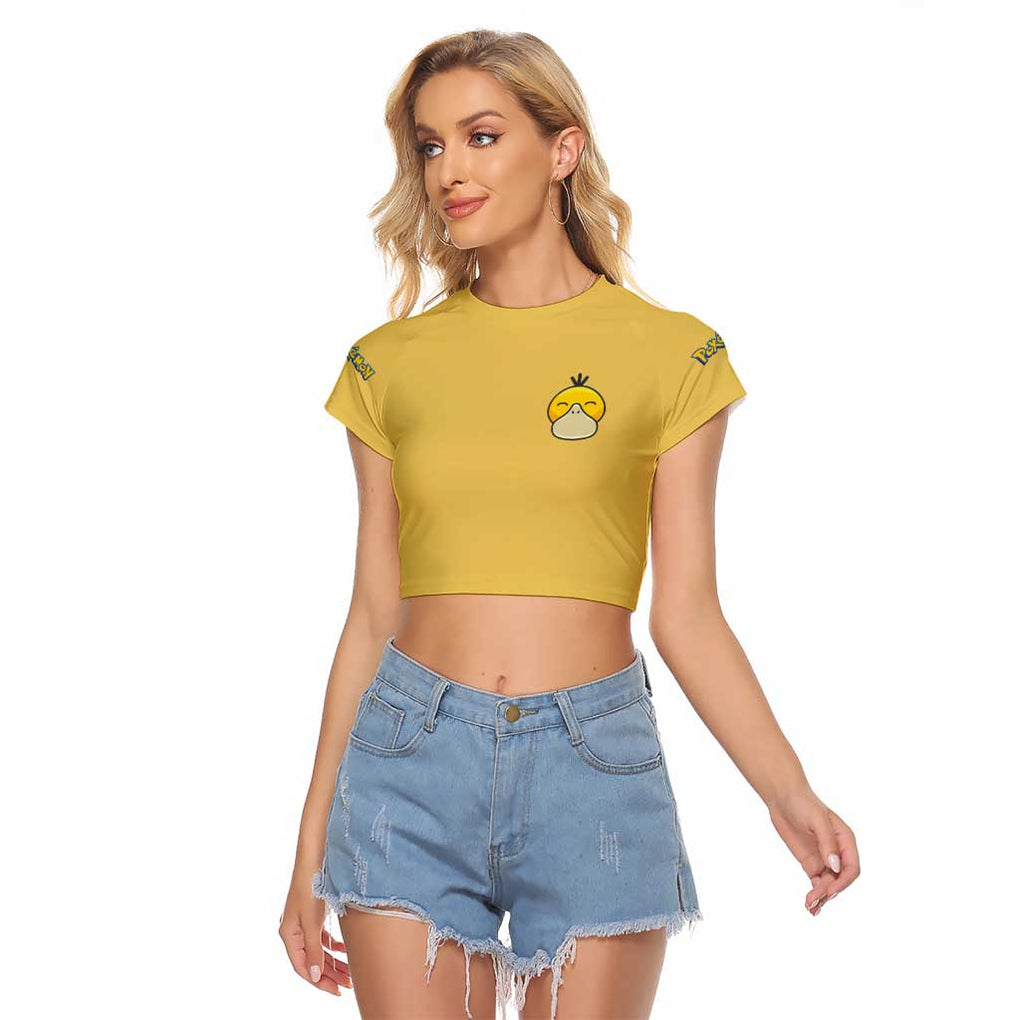 Cute Psyduck Poke Raglan Cropped T Shirt Anime Style