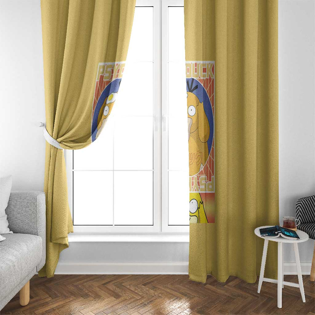 Cute Psyduck Poke Window Curtain Anime Style