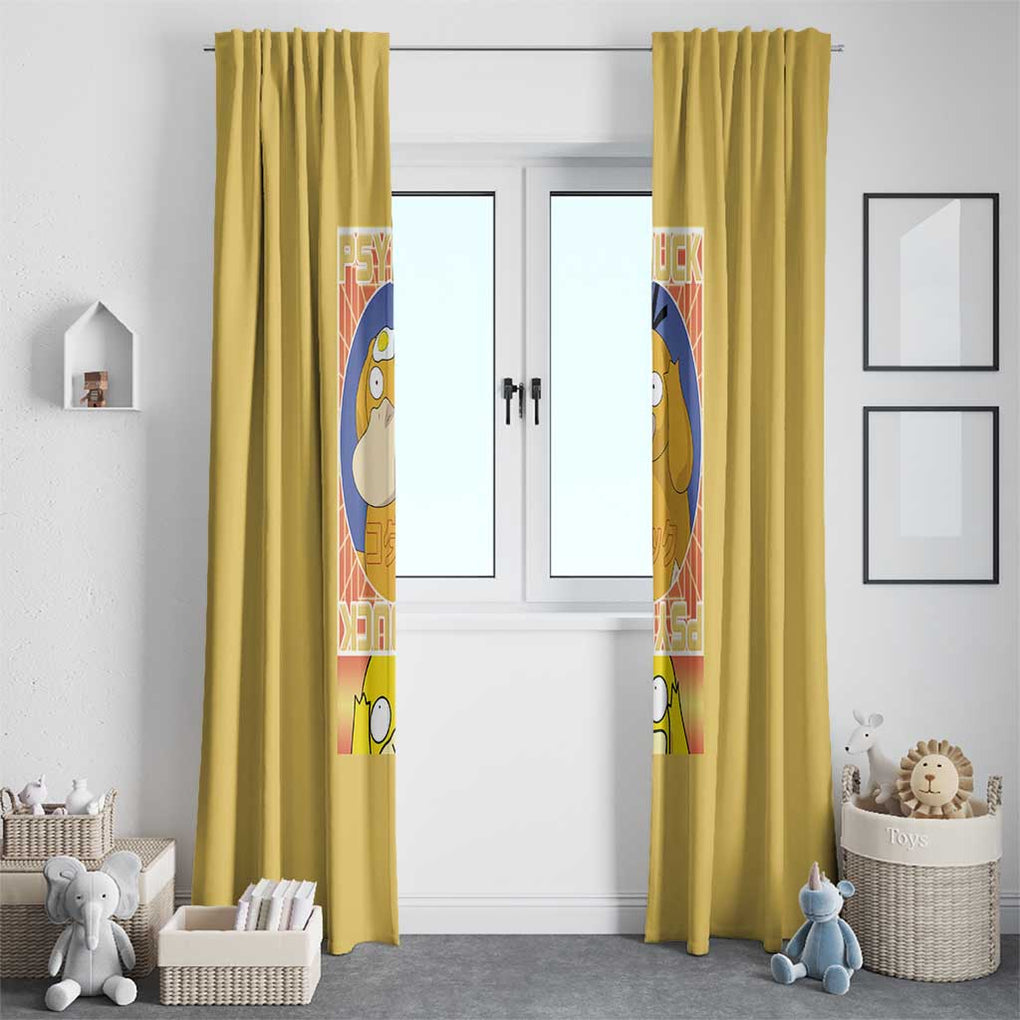 Cute Psyduck Poke Window Curtain Anime Style