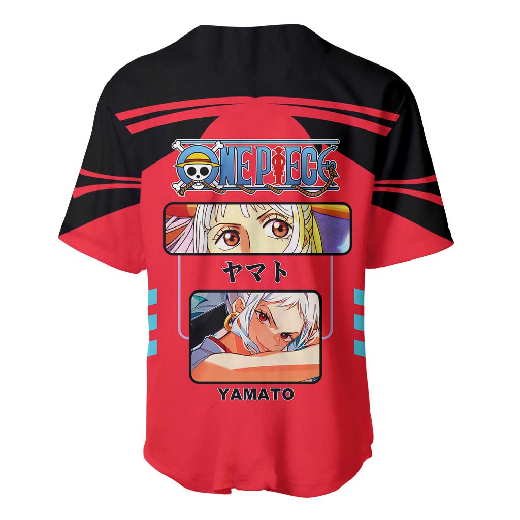 Yamato from One Piece Baseball Jersey with Fierce Samurai Armor and Dynamic Action Pose Design - The Mazicc
