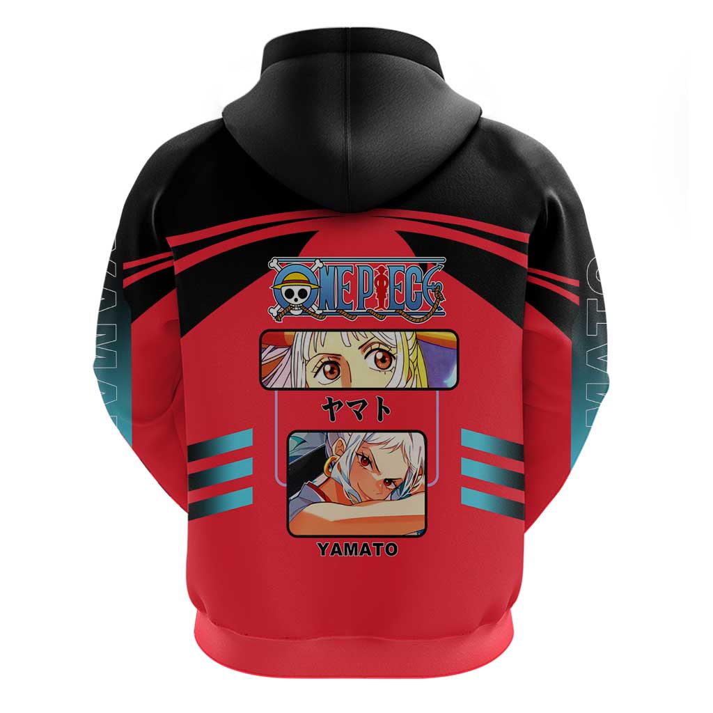 Yamato from One Piece Hoodie with Fierce Samurai Armor and Dynamic Action Pose Design - The Mazicc