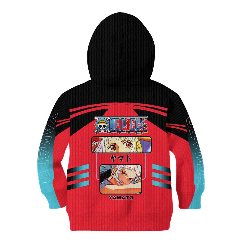 Yamato from One Piece Kid Hoodie with Fierce Samurai Armor and Dynamic Action Pose Design - The Mazicc