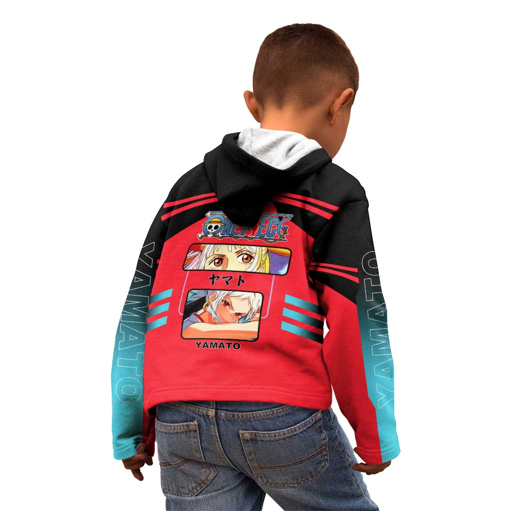 Yamato from One Piece Kid Hoodie with Fierce Samurai Armor and Dynamic Action Pose Design - The Mazicc