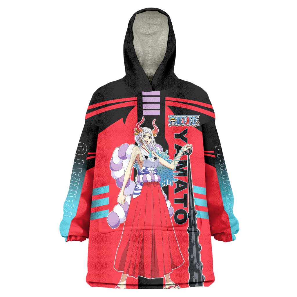 Yamato from One Piece Wearable Blanket Hoodie with Fierce Samurai Armor and Dynamic Action Pose Design - The Mazicc