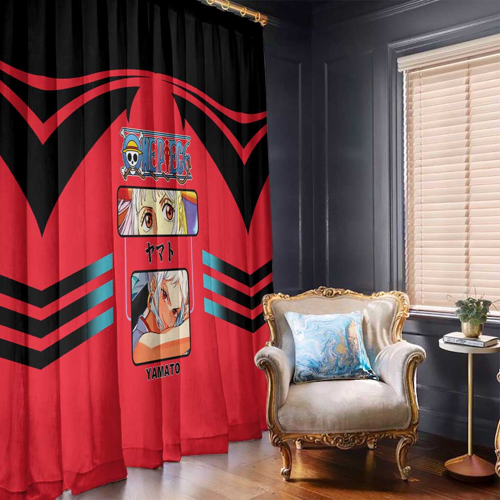 Yamato from One Piece Window Curtain with Fierce Samurai Armor and Dynamic Action Pose Design - The Mazicc