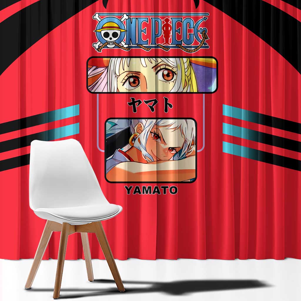 Yamato from One Piece Window Curtain with Fierce Samurai Armor and Dynamic Action Pose Design - The Mazicc