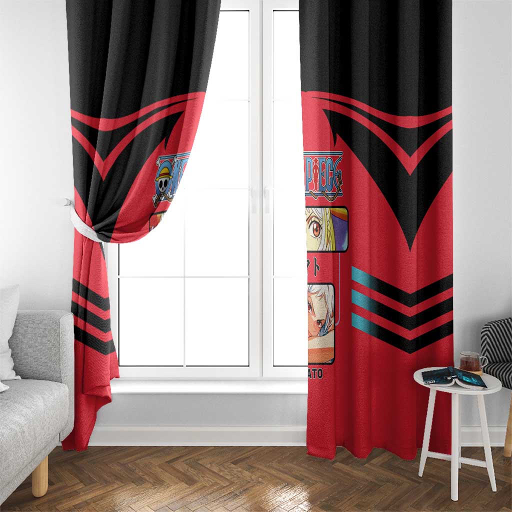Yamato from One Piece Window Curtain with Fierce Samurai Armor and Dynamic Action Pose Design - The Mazicc