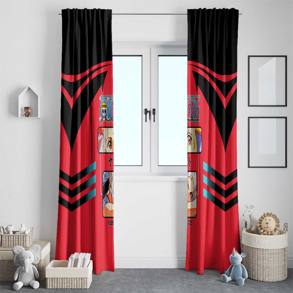 Yamato from One Piece Window Curtain with Fierce Samurai Armor and Dynamic Action Pose Design - The Mazicc