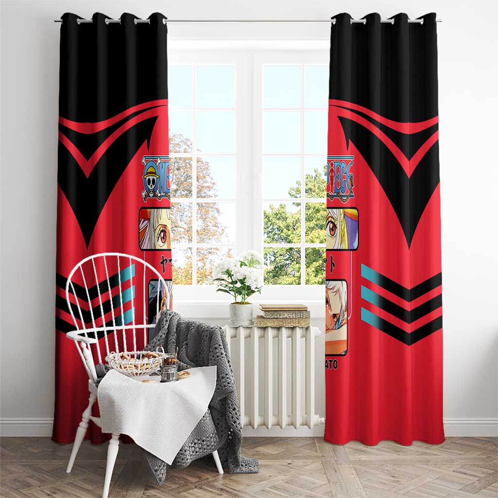 Yamato from One Piece Window Curtain with Fierce Samurai Armor and Dynamic Action Pose Design - The Mazicc