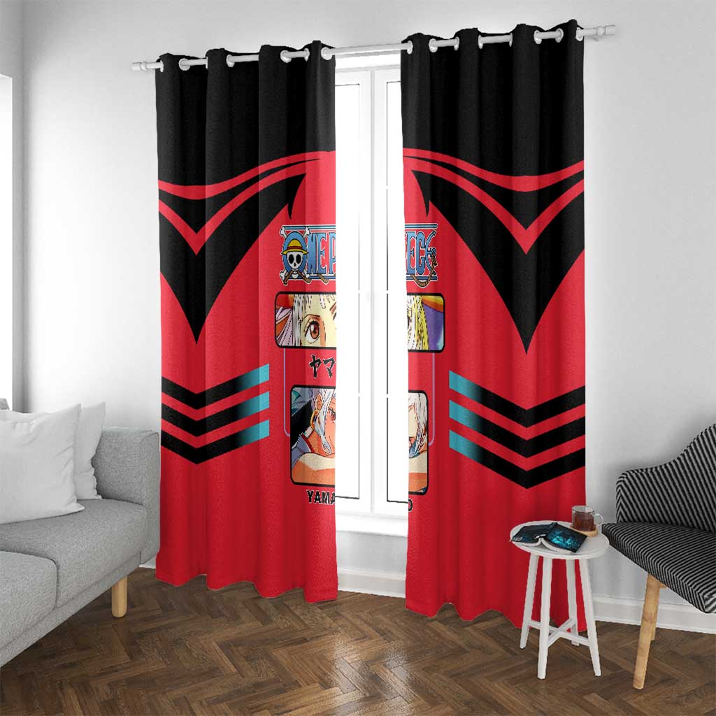 Yamato from One Piece Window Curtain with Fierce Samurai Armor and Dynamic Action Pose Design - The Mazicc