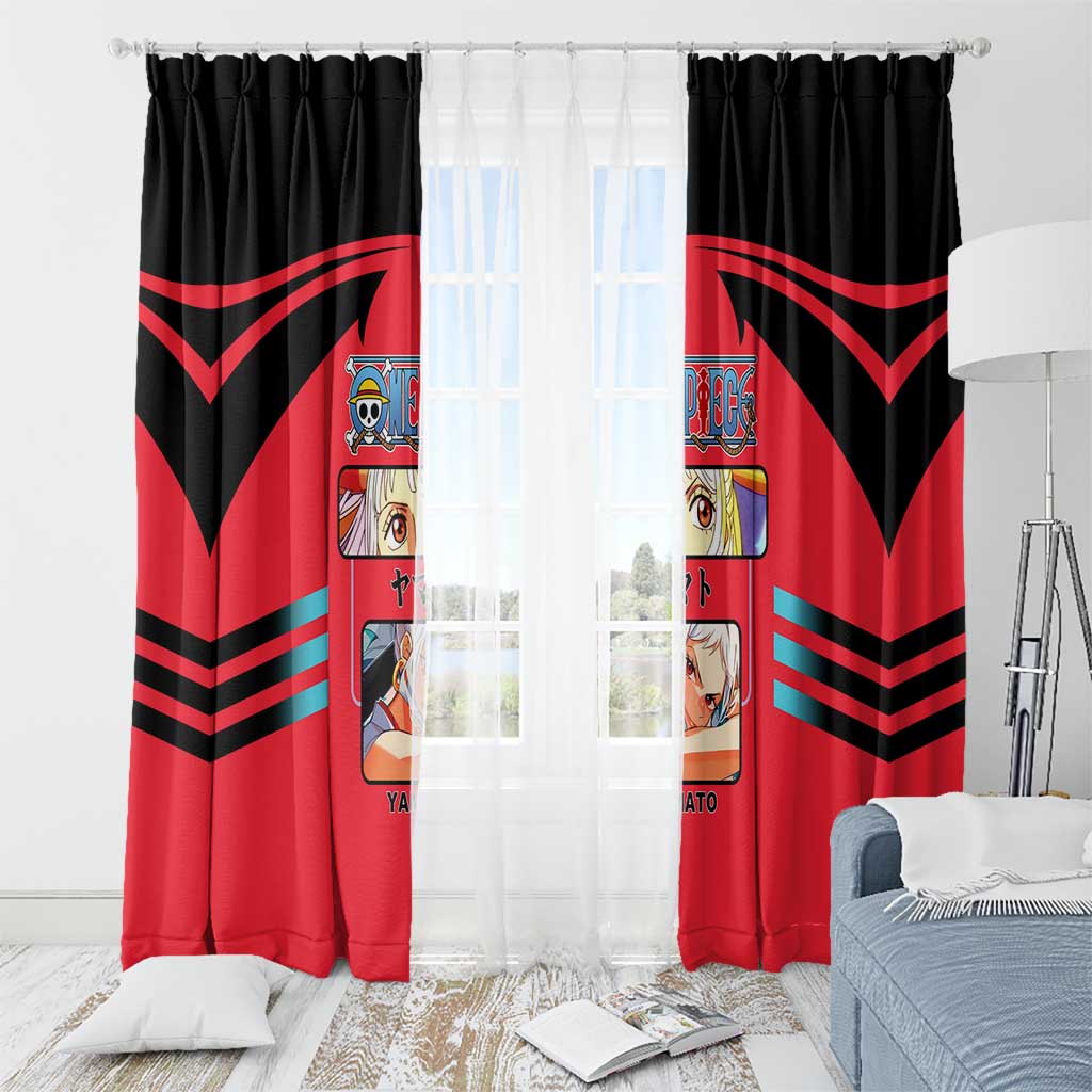 Yamato from One Piece Window Curtain with Fierce Samurai Armor and Dynamic Action Pose Design - The Mazicc
