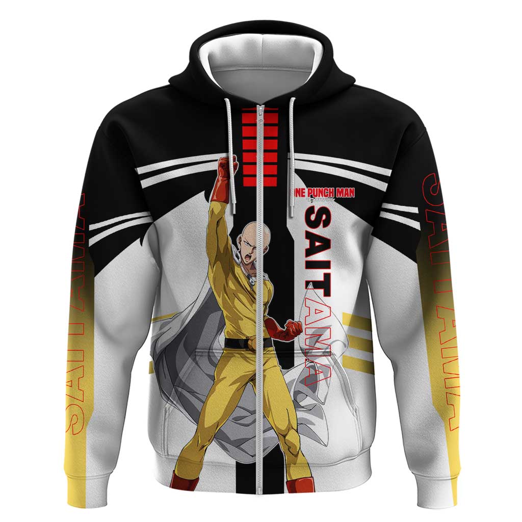 Saitama from One Punch Man Hoodie with Bold Hero Pose and Minimalist Design - The Mazicc