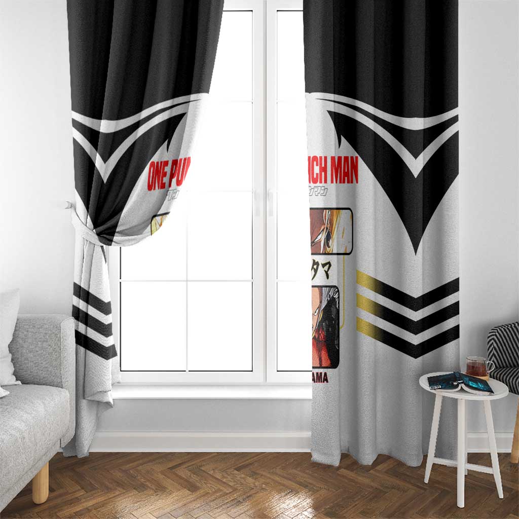 Saitama from One Punch Man Window Curtain with Bold Hero Pose and Minimalist Design - The Mazicc