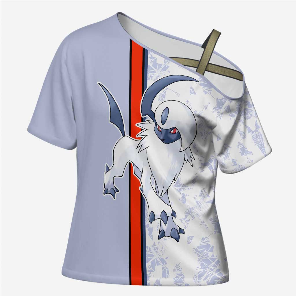 Absol Cross Shoulder Shirt with Dark Type and Sharp Elegant Design - The Mazicc