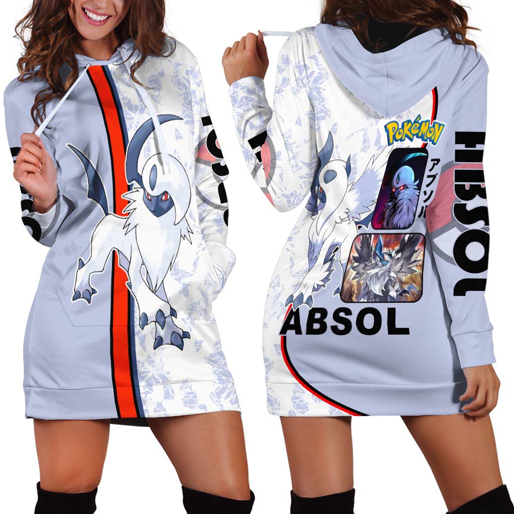 Absol Hoodie Dress with Dark Type and Sharp Elegant Design - The Mazicc