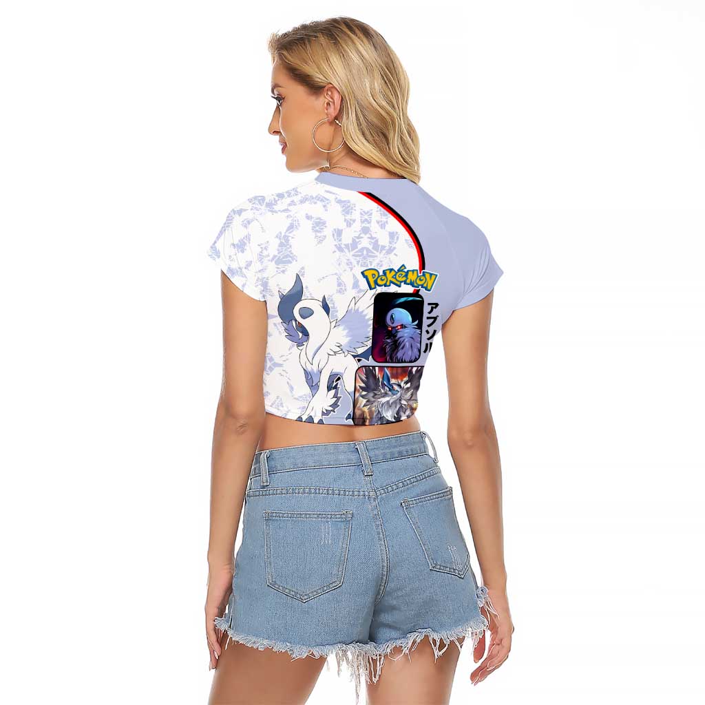 Absol Raglan Cropped T Shirt with Dark Type and Sharp Elegant Design - The Mazicc