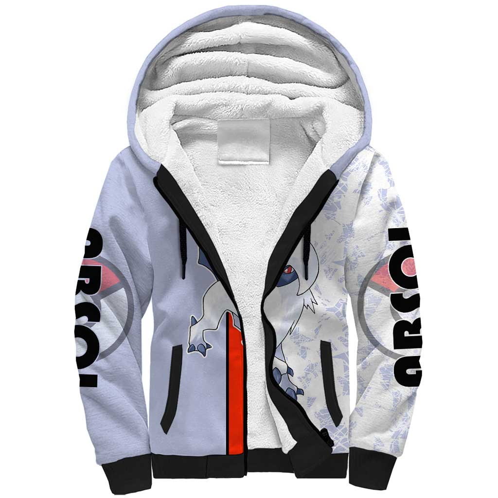 Absol Sherpa Hoodie with Dark Type and Sharp Elegant Design - The Mazicc