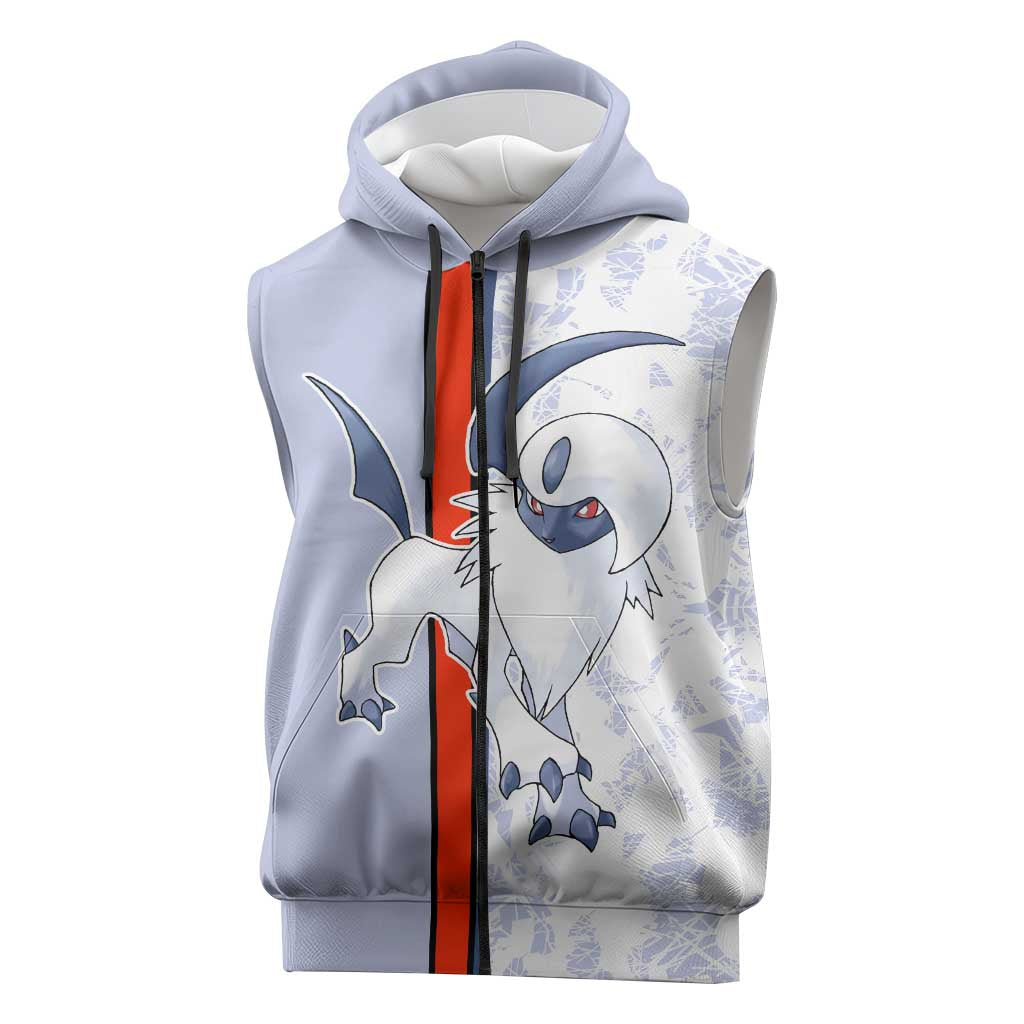 Absol Sleeveless Zip Hoodie with Dark Type and Sharp Elegant Design - The Mazicc